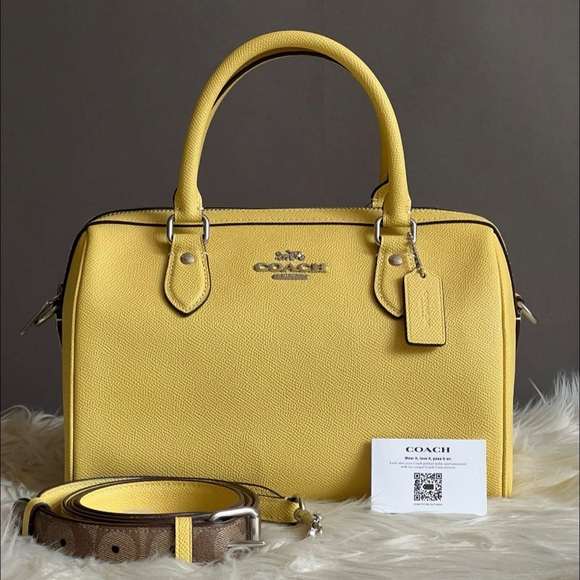 💰SOLD - CH322 - Coach Rowan Satchel with Signature Canvas Detail - Picture 11 of 12